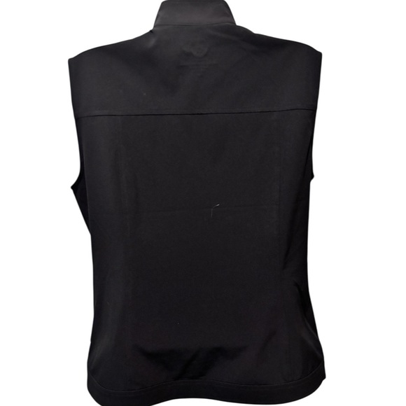 Chico’s Zenergy Sporty Black Tech Vest Sz 1/M Full Zip Pockets Golf Country Club - Picture 3 of 6